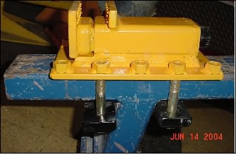 vise clamp on car o liner anchor stand