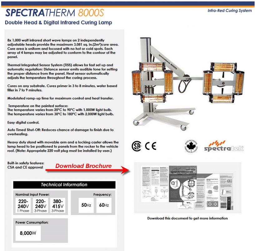 Spectratherm 8000S Pro Line Systems International Inc Auto Body Shop