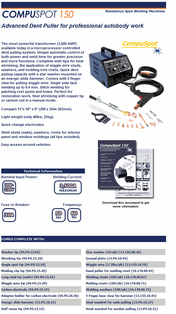 compuspot 150 dent puller