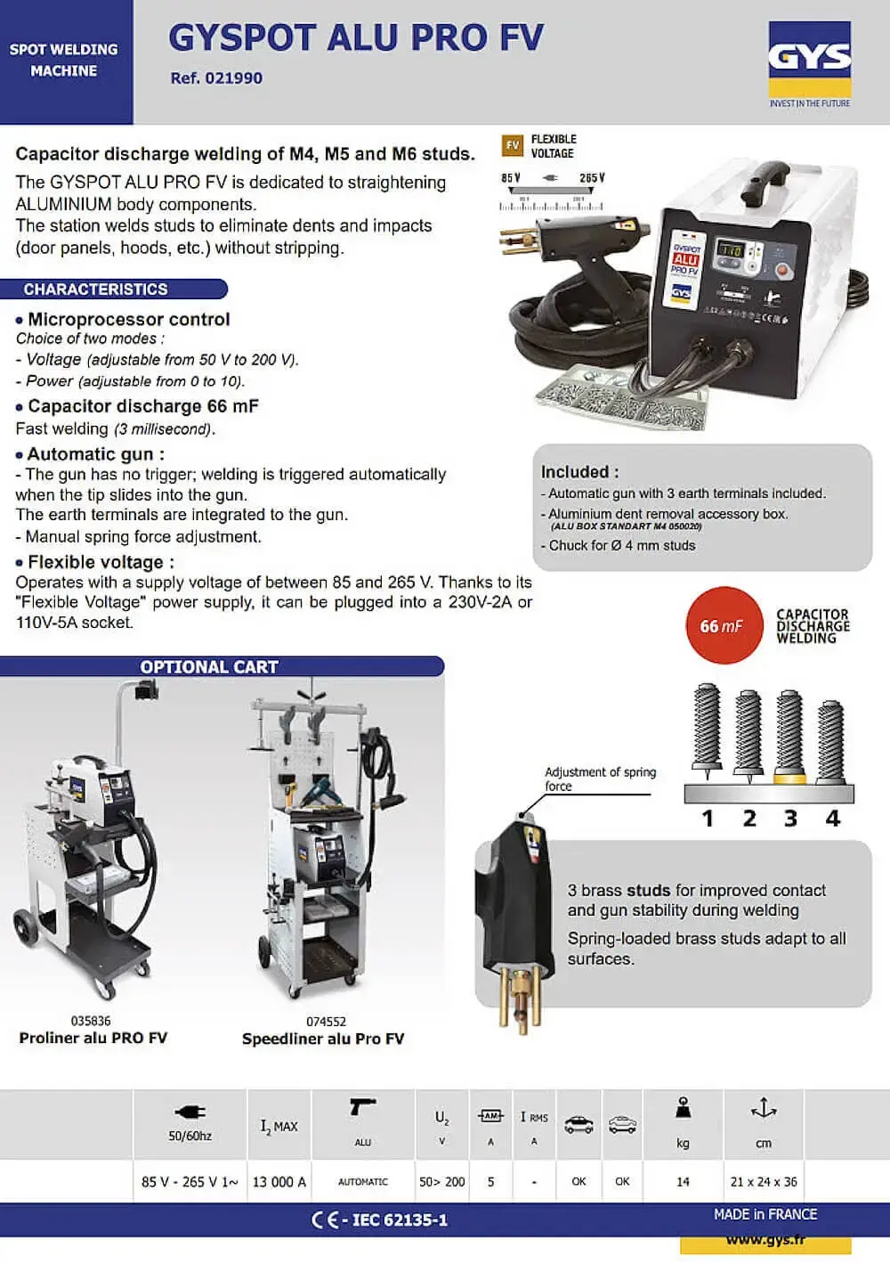 GYSPOT ALU PRO FV Aluminum Dent Puller