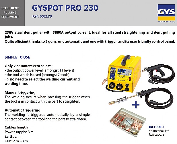 GYSPOT PRO 230 Steel Dent Puller