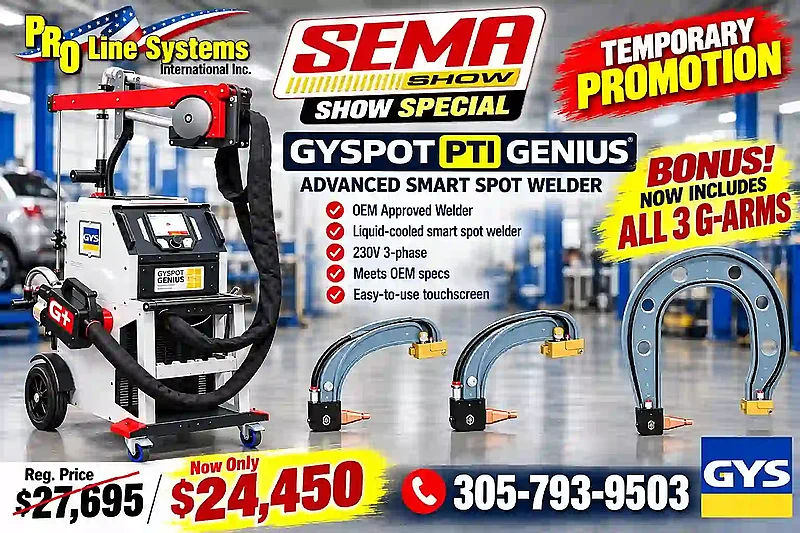 GYS PTI Genius Plus Smart Spot Welder 2026 SEMA Show Special $24,450 with three G-Arms included