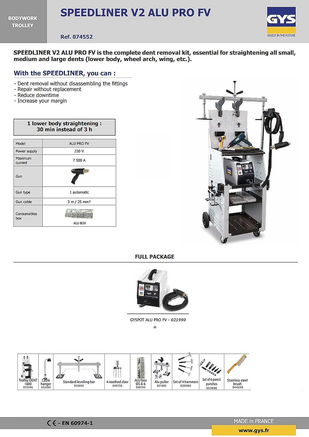 Speedliner V2 ALU PRO FV Aluminum Dent Repair Workstation