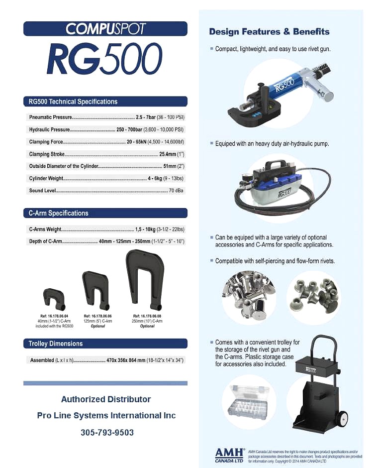 Compuspot RG500 rivet gun accessories